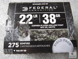 275 Rounds Federal .22 LR 38 Grain Ammo