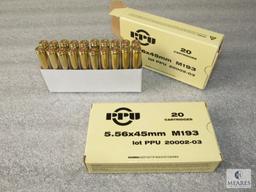 40 Rounds PPU 5.56mm M193 Ammo