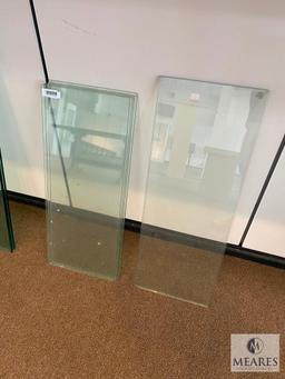 Assortment of Various Sized Glass Shelves