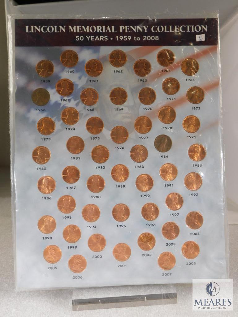 1959-2009 Complet BU Lincoln Memorial Penny Collection Factory Sealed