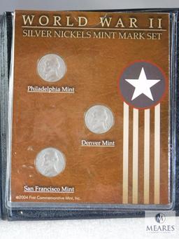 3 Nickel Sets: WWII Silver Nickels, Last 3 Years of Liberty, 100 Years of American Nickels