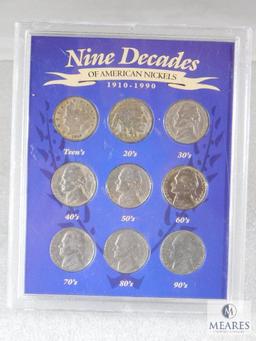 3 Nickel Sets: 9 Decades of American Nickels, History of US Nickels, Lewis & Clark Westward Journey