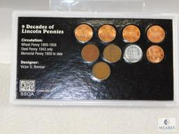 3 Lincoln Cent Sets 9 Decades of Lincolns, 10 Decades of American Pennies & 3 Centuries