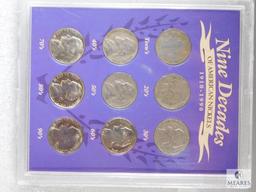 2 Nickel Sets: 9 Decades of Nickels & 20th Century Nickels includes WWII Silver one