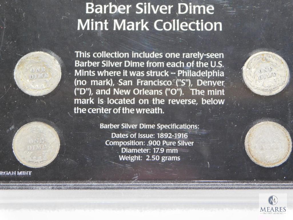 Barber Dime Collection 1902-O, 1907, 1908-S, 1914-D