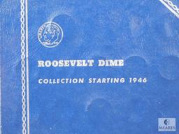 1946-1978 Roosevelt Dime Partial Set with 33 Silver Dimes, Many BU and Has Key 1955-P-D-S