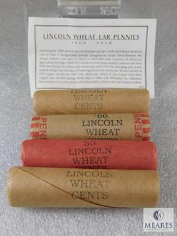 4 Rolls Bank Wrapped Wheat Cents - Unsearched by Owner