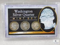 2 Washington Silver Quarter Sets: 1942-S, 1944-D, 1946-P, 1964 P&D (choice BU)