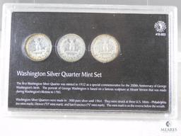 2 Washington Silver Quarter Sets: 1942-S, 1944-D, 1946-P, 1964 P&D (choice BU)