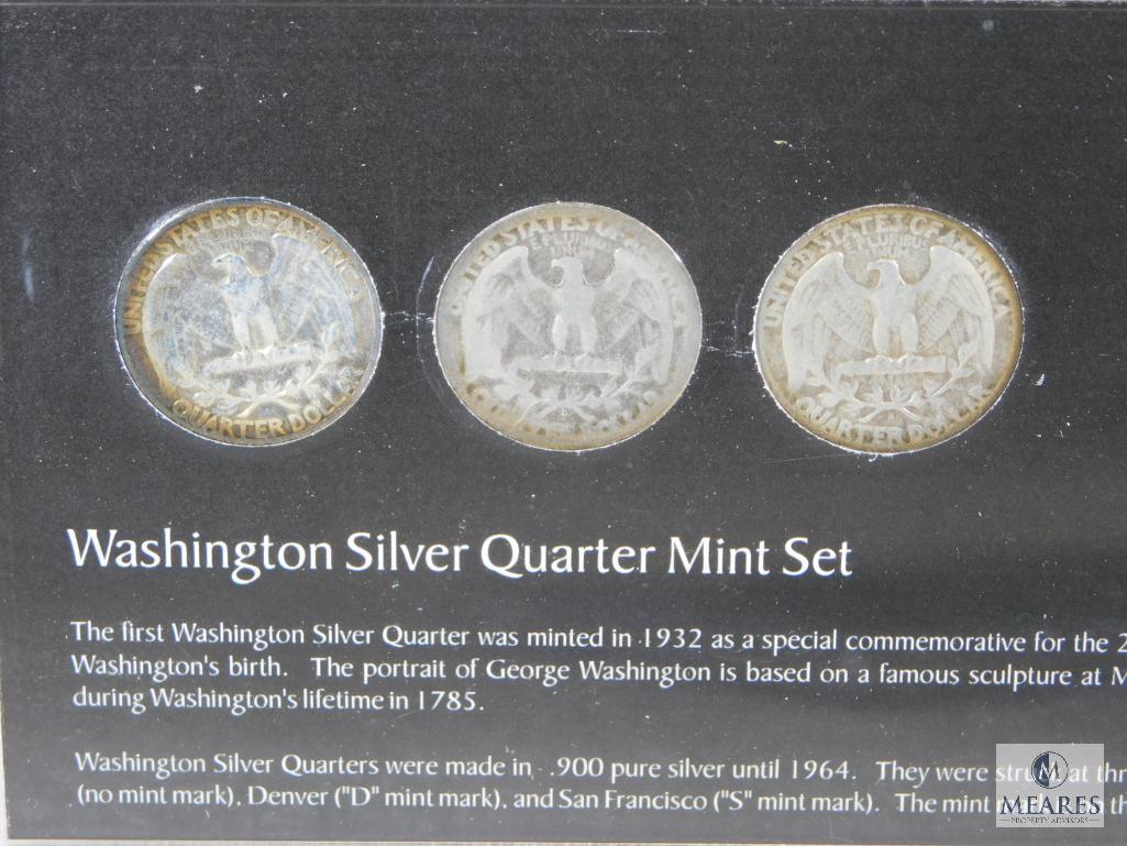 2 Washington Silver Quarter Sets: 1942-S, 1944-D, 1946-P, 1964 P&D (choice BU)