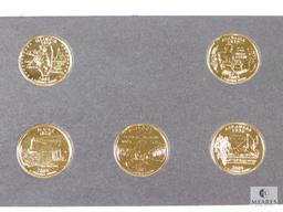 6 Gold Plated State Quarter Sets 1999 - 2004