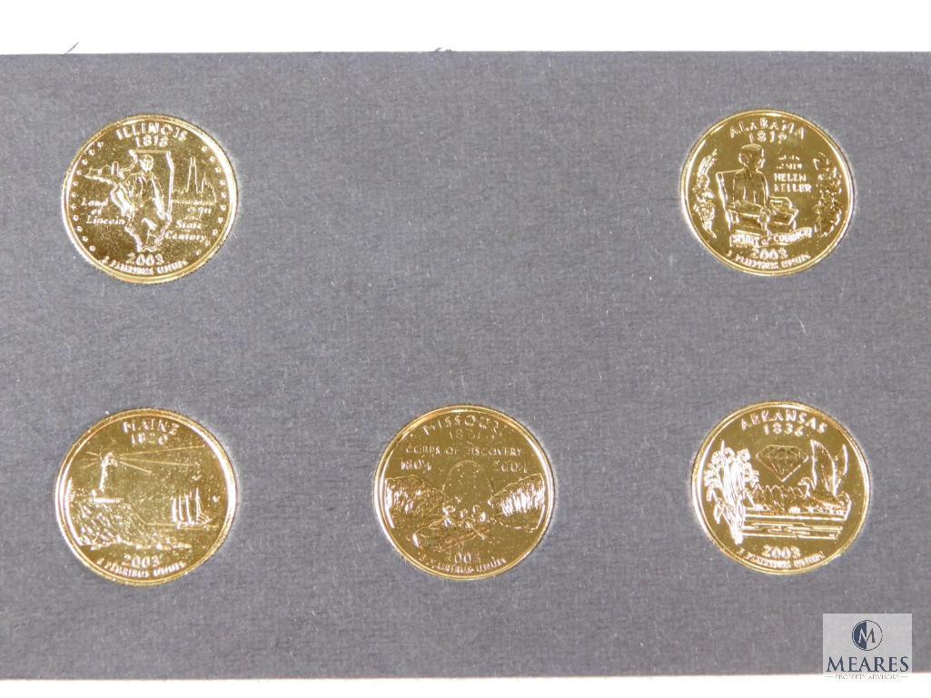 6 Gold Plated State Quarter Sets 1999 - 2004