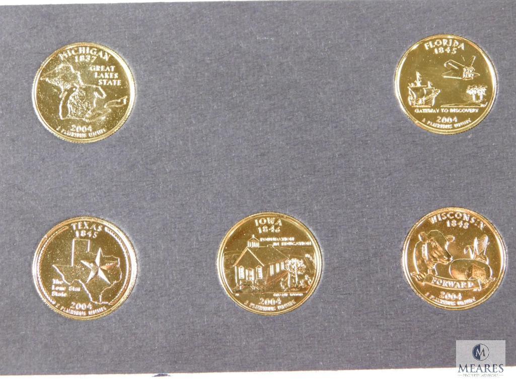 6 Gold Plated State Quarter Sets 1999 - 2004