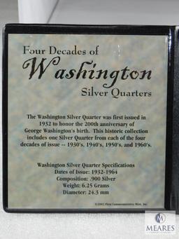 4 Decades of Silver Quarters 1930, 1940, 1950-D, 1964 BU