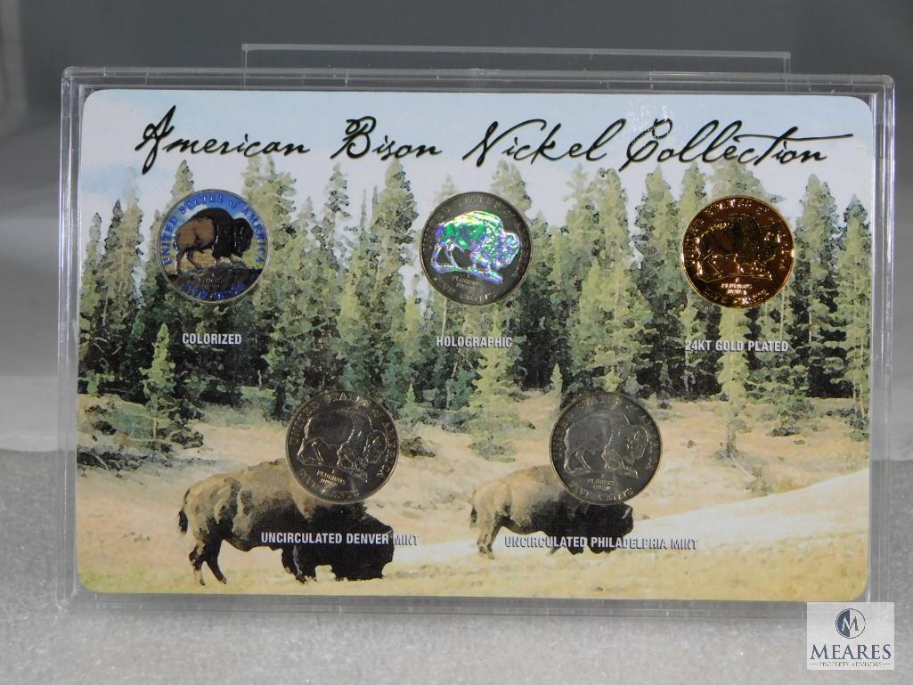 Three Different Nickel Sets includes Buffalo, Liberty, 24KT. Gold Plated & 4 Silver WWII