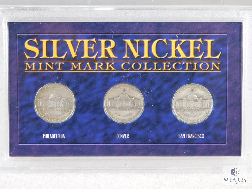 Three Different Nickel Sets includes Buffalo, Liberty & B-D-S Set of WWII Silver
