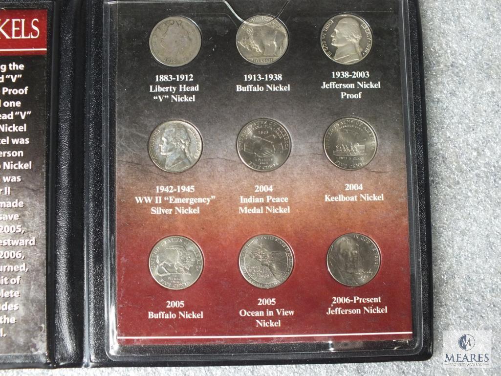 Two Nickel Sets: Type Set of 20th & 21st Centuries & WWII P-D-S Silver Set in Display Folders