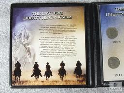 Two Nickel Sets: Last 5 Liberty Head Nickels & WWII P-D-S Silver Set in Display Folders