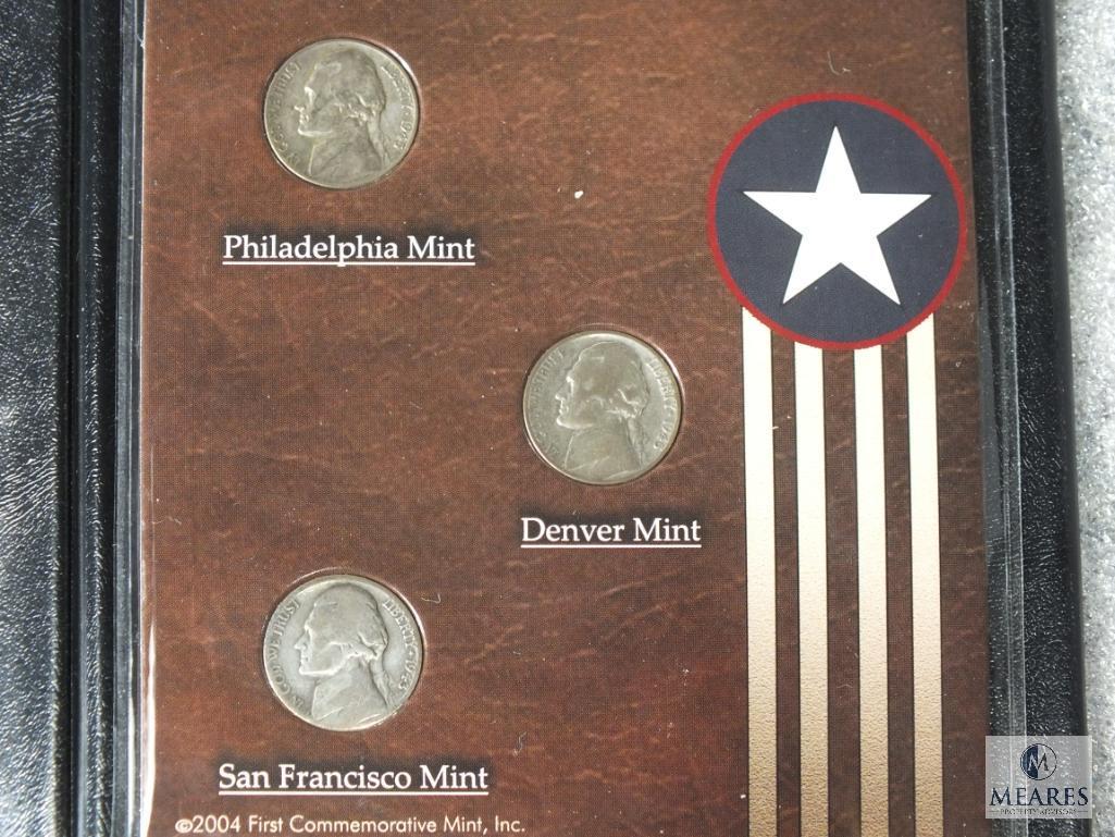 Two Nickel Sets: Last 5 Liberty Head Nickels & WWII P-D-S Silver Set in Display Folders