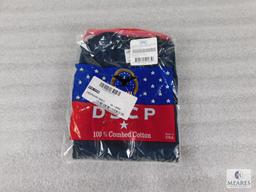 Lot of Approximately 32 Campbellsville Apparel Co Navy DSCP 100% Combed Cotton Mens Undershirts