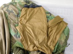 Lot of Assorted Military Shirts, Propper Base Layers, Camo Blanket, Briefs, and more