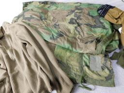 Lot of Assorted Military Shirts, Propper Base Layers, Camo Blanket, Briefs, and more