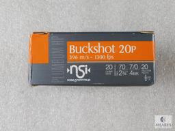 20 Rounds Nobel Sport. 20 Gauge Law Enforcement Buckshot. 2 3/4" #4 Buck 1200FPS