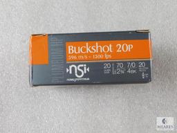 20 Rounds Nobel Sport. 20 Gauge Law Enforcement Buckshot. 2 3/4" #4 Buck 1200FPS