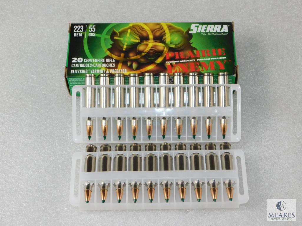 20 Rounds Sierra .223 Ammo 55 Grain Blitz King