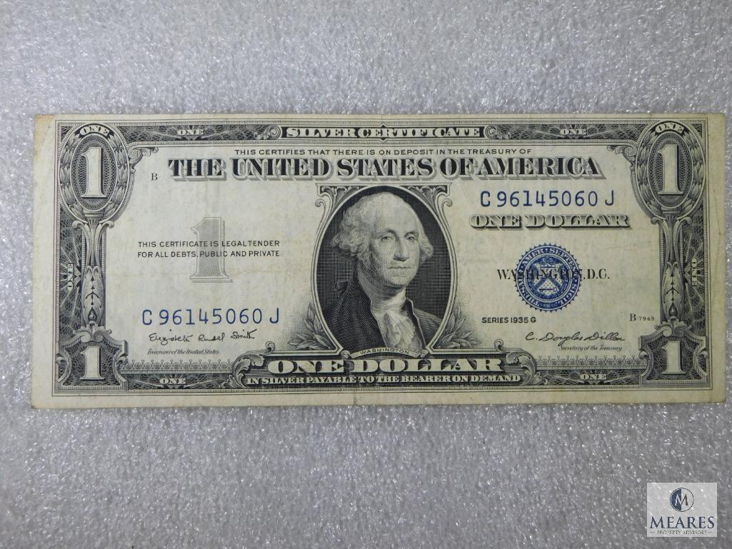 Group of Five US $1 Small-size Silver Certificates