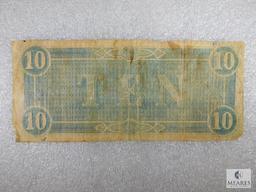 Confederate States of American $10 Note - Hand Ink Signatures and Numbering