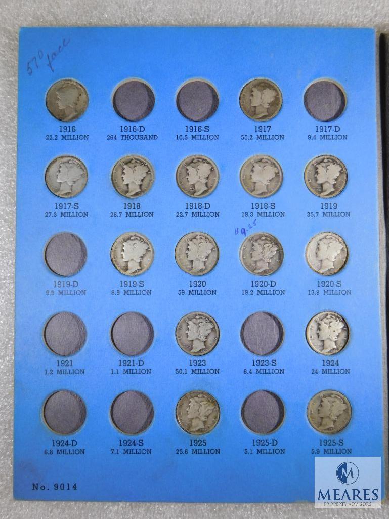 Mercury Head Dime Collection - Incomplete with 57 Coins