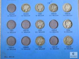 Mercury Head Dime Collection - Incomplete with 57 Coins