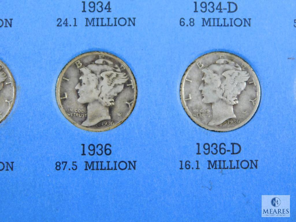 Mercury Head Dime Collection - Incomplete with 57 Coins