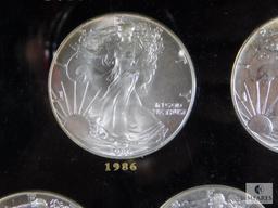 US Silver Eagle Set of Eight Coins - 1986 through 1993