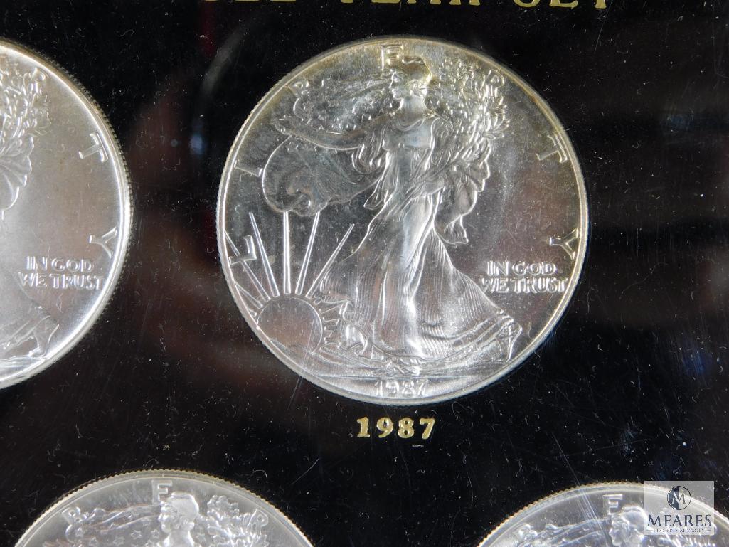 US Silver Eagle Set of Eight Coins - 1986 through 1993