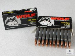 40 Rounds Wolf Performance Ammunition .223 Rem 62 Grain FMJ Steel Case Non-Corrosive Boxer Primed