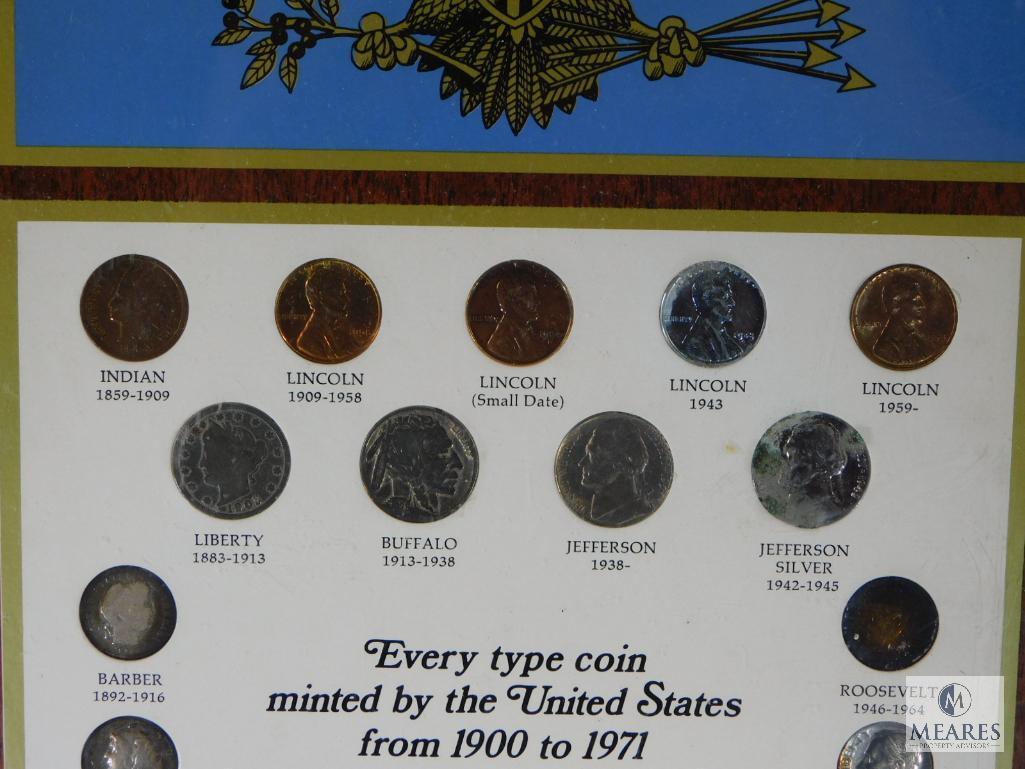 Framed Display: United States Coins of the 20th Century