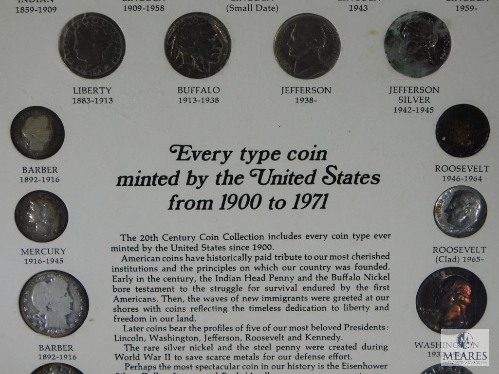 Framed Display: United States Coins of the 20th Century