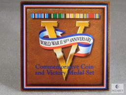 US Mint World War II 50th Anniversary Commemorative Coin and Victory Medal Set