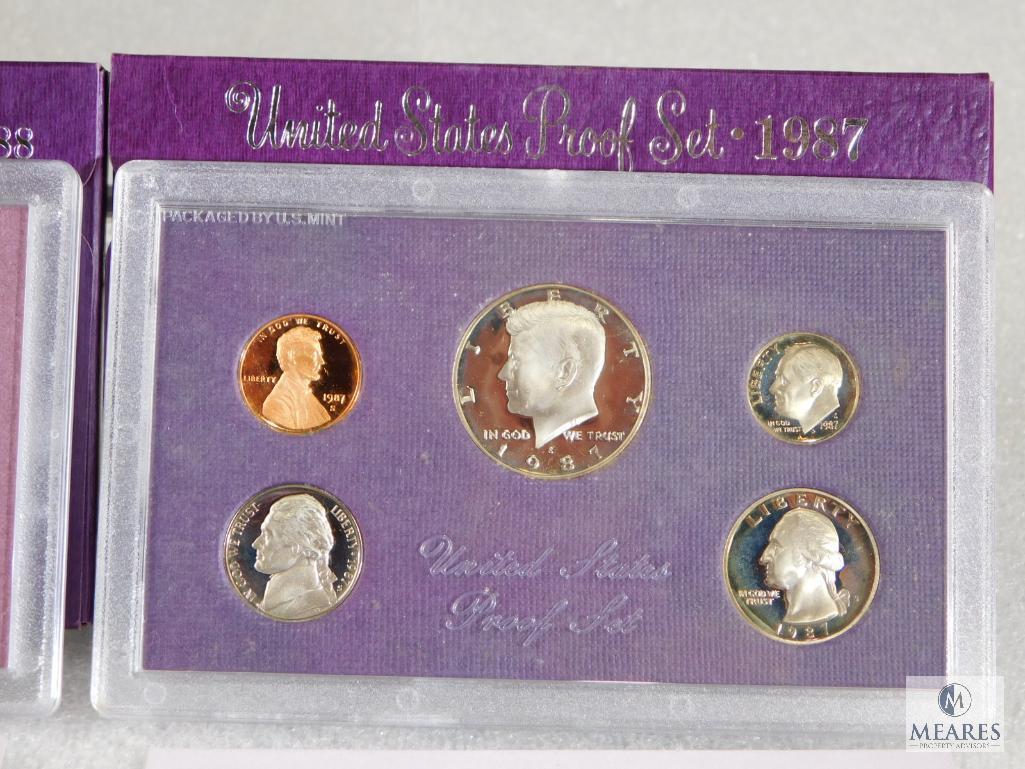 1987 and 1988 US Mint Proof Coin Sets