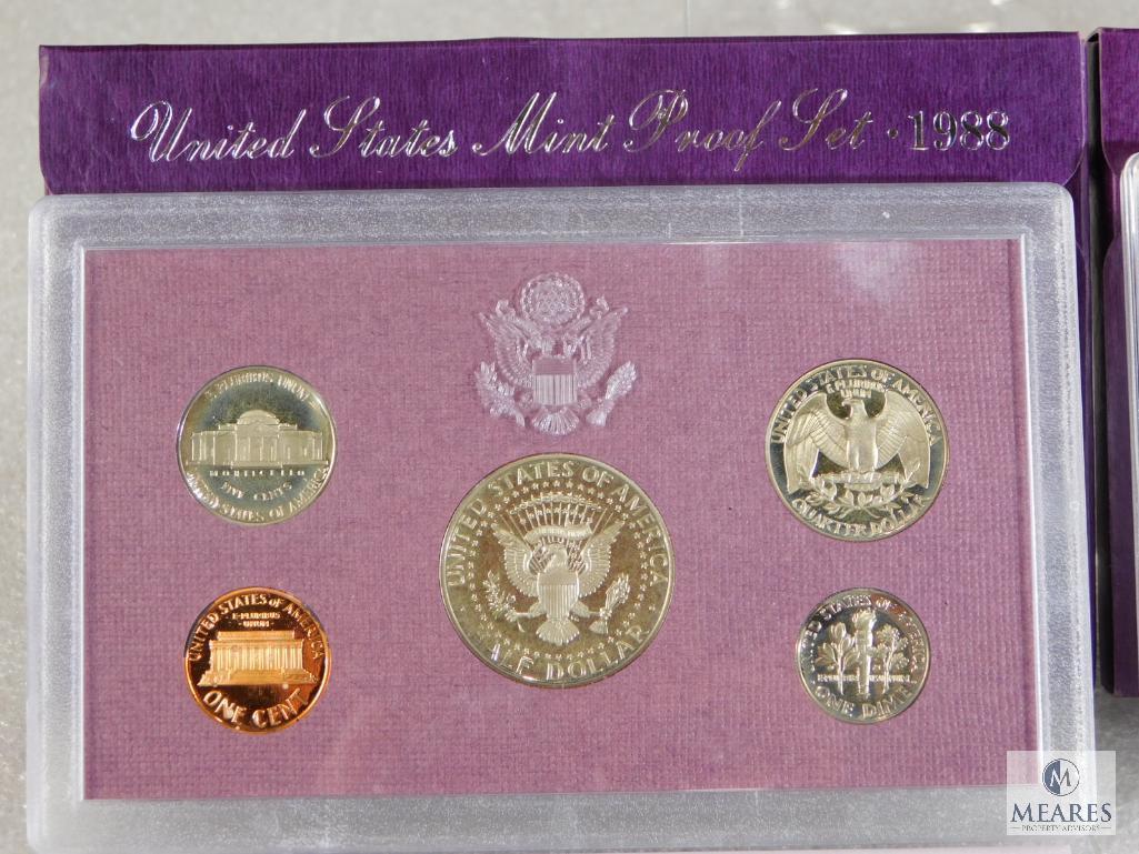 1987 and 1988 US Mint Proof Coin Sets
