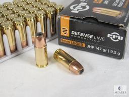 50 Rounds PPU Defense Line 9mm Luger 147 Grain JHP Self Defense Ammo