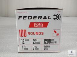 100 Rounds Federal .12 Gauge Shotgun Shells. 2 3/4" #7.5 Shot 1200FPS