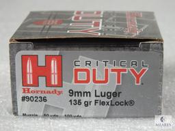 25 Rounds Hornady Critical Defense 9mm Ammo. 135 Grain Flex Tip