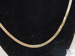 14K Yellow Gold Herringbone Necklace.