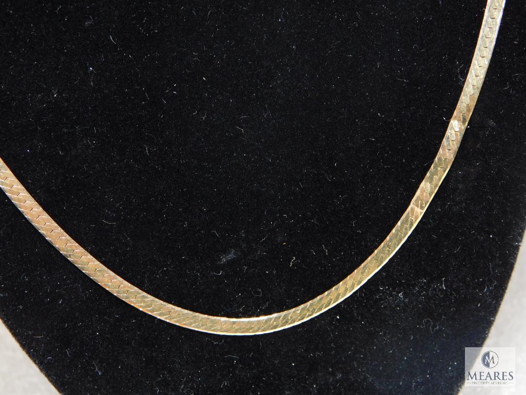 14K Yellow Gold Herringbone Necklace.