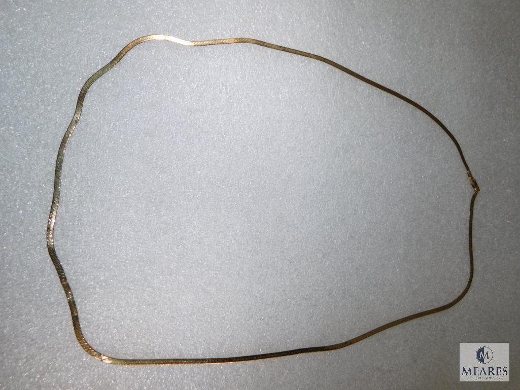 14K Yellow Gold Herringbone Necklace.