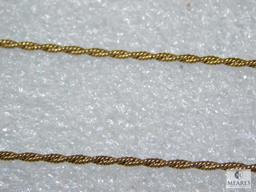 14K Yellow Gold Rope Necklace.