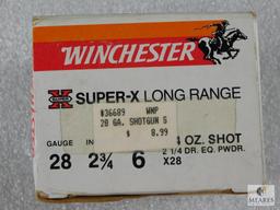 25 Rounds Winchester Super X Long Range 28 Gauge 1 oz #6 Shot Shells